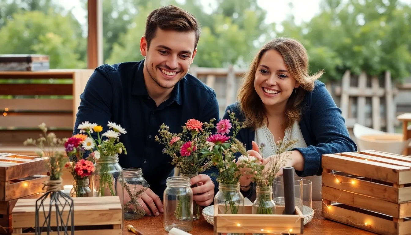 handmade low budget rustic wedding decor diy