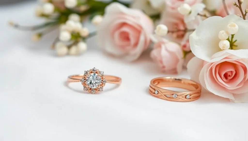 rose gold bridal sets